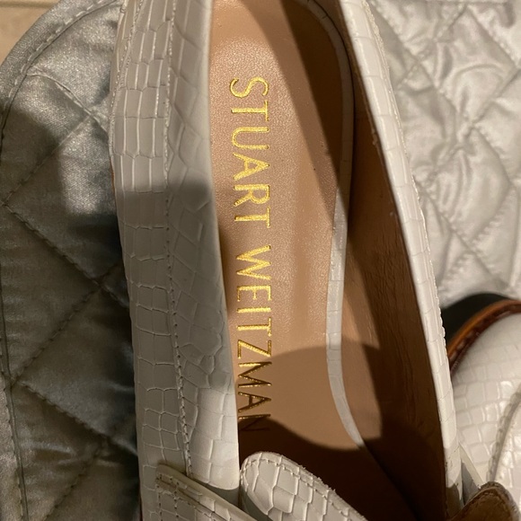 Stuart Weitzman White Loafers - Picture 3 of 9